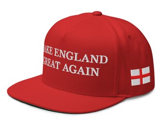 Make England Great Again Hat, Embroidered Adjustable Snapback Cap, English Flag St George's Cross, English Patriot, Multiple Colors