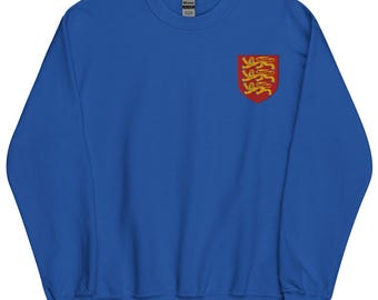 Sudadera con el escudo real de Inglaterra, cuello redondo y manga larga bordada, escudo inglés, Copa del Mundo de Inglaterra, varios colores