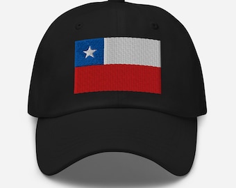 Gorra de béisbol de algodón ajustable con bordado de la bandera chilena, regalos chilenos, fútbol chileno, varios colores