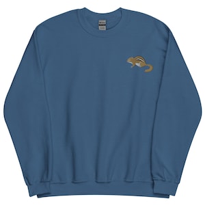 Chipmunk-Sweatshirt, BESTICKTE Langarm-Pullover mit Rundhalsausschnitt, Chipmunk-Geschenke, niedlicher Tierpullover, mehrere Farben