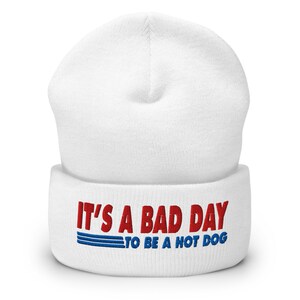 It's a bad day to be a Costco hot dog | embroidered cuffed beanie hat