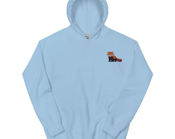 Sudadera con capucha de panda rojo, suéter con cuello redondo bordado, regalo de panda rojo, fauna exótica, varios colores
