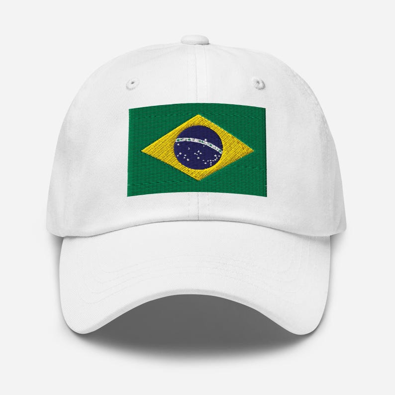 Brazil Hat, Brazilian Flag Embroidered Adjustable Ball Cap, Brazil Gifts, Brazil Soccer World Cup, Brazilian American, Multiple Colors
