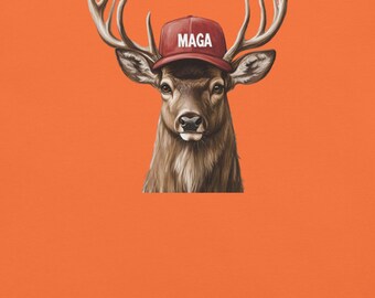 Deer Wearing a MAGA Hat Shirt, Deers for Trump, Funny Hunting Tshirt, Gift for Hunters, Funny MAGA Trump 2024 Tee, Deer Hunter Gift