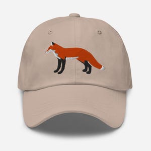 Fox Hat, EMBROIDERED Red Fox Adjustable Cotton Dad Cap, Fox Gifts, Cute Animal Hat, Fox Lover, Multiple Colors