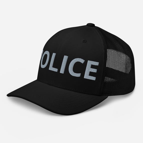 警察帽子、刺繍入り調節可能メッシュトラッカーキャップ、警察官ギフト