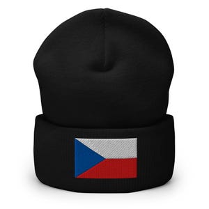 Gorro de la República Checa, gorro con puños bordados con la bandera de Chequia, regalos checos, souvenir de la República Checa, varios colores