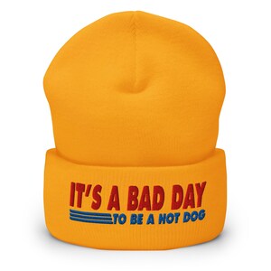 It's a bad day to be a Costco hot dog | embroidered cuffed beanie hat