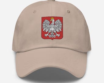 Cappello con stemma polacco, berretto regolabile in cotone ricamato, regali polacchi, aquila polacca, polacco americano, vari colori