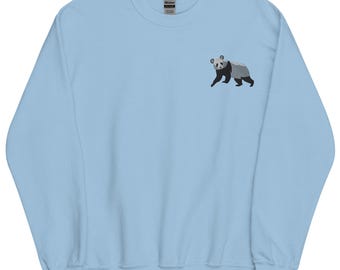 Sudadera con oso panda bordado, suéter de manga larga y cuello redondo, regalos de panda, varios colores