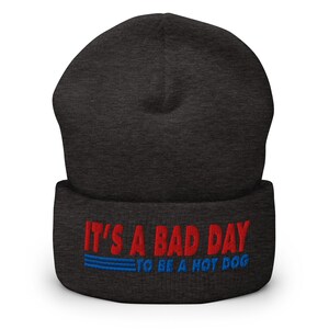 It's a bad day to be a Costco hot dog | embroidered cuffed beanie hat