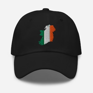Ireland Hat, Irish Flag Country Map EMBROIDERED Adjustable Dad Cap, Irish Gifts, Irish American, Ireland Souvenir, Multiple Colors