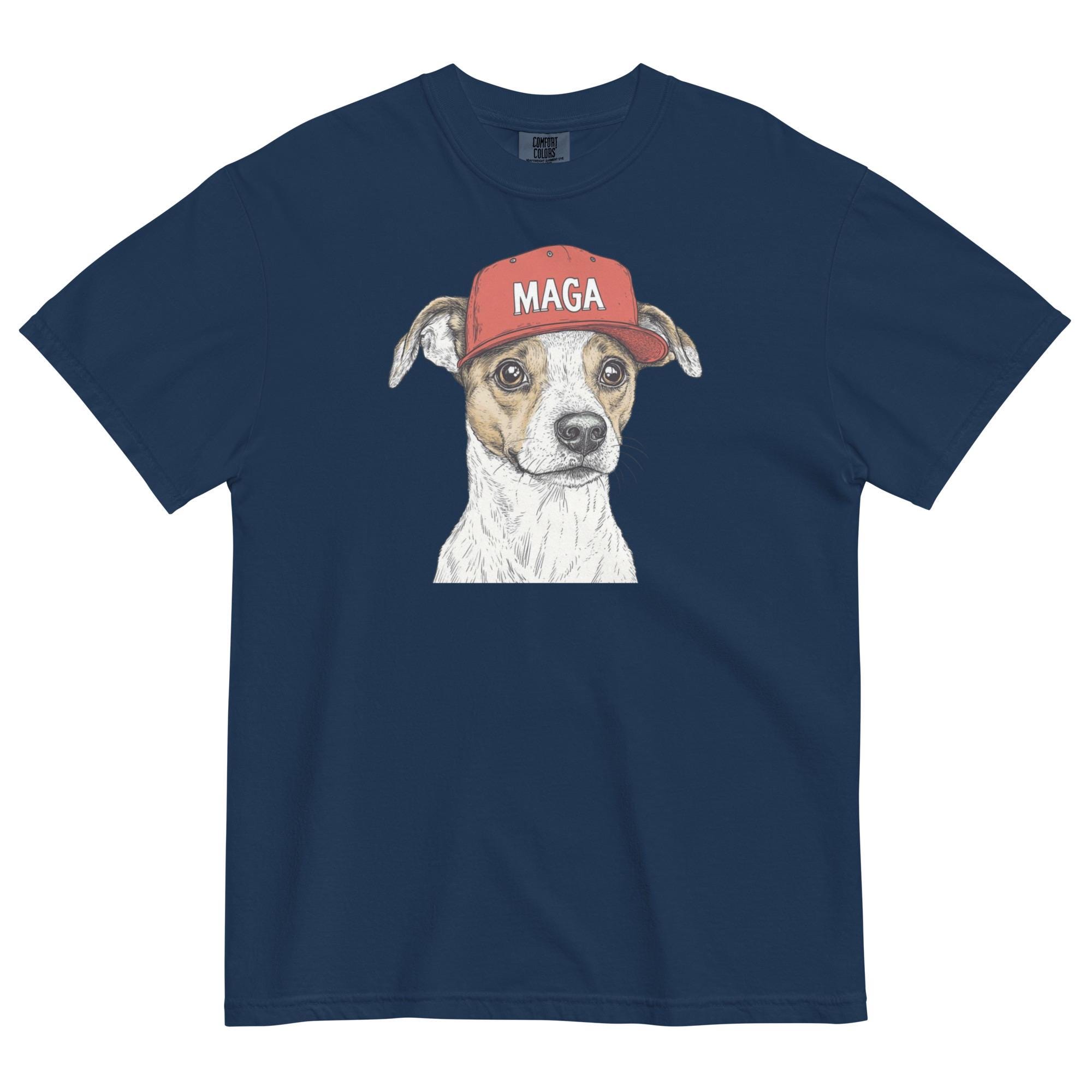 Jack Russell Terrier Wearing MAGA Hat Shirt, Patriotic Dog Comfort