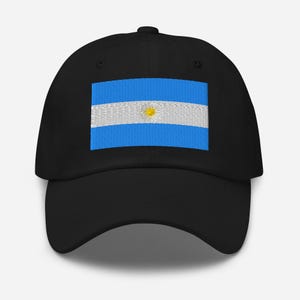 Argentina Hat, Argentinian Flag Embroidered Adjustable Dad Cap, Argentina Gifts, Argentina Soccer Fan Gift, Multiple Colors