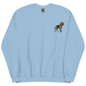 Bloodhound Sweatshirt, Cute Hound Dog Embroidered Long Sleeve Pullover Sweater, Bloodhound Mom Gifts, Multiple Colors