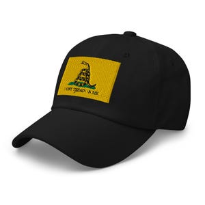 "Don't Tread on Me"-flaggkeps, Gadsden-flaggbroderad justerbar pappakeps, 2A-presenter, Libertarianska presenter, flera färger