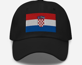 Croatia Flag Hat, Embroidered Adjustable Cotton Dad Cap, Croatia Gifts, Croatia Souvenir, Croatia Soccer, Multiple Colors