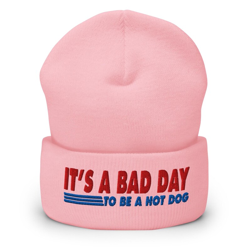 It's a bad day to be a Costco hot dog | embroidered cuffed beanie hat