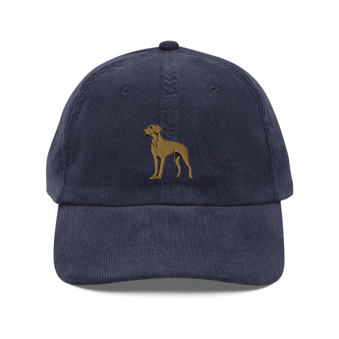 Rhodesian Ridgeback Hat, Cute Ridgie Dog Embroidered Vintage Corduroy ...