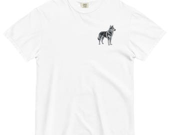 Siberian Husky Shirt, Cute Husky Dog Embroidered Unisex Short Sleeve Comfort Colors Tshirt, Siberian Husky Mom Gifts, Multiple Colors