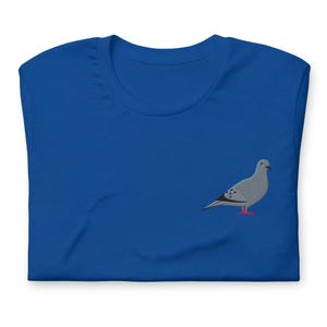 Mourning Dove Shirt, EMBROIDERED Short Sleeve Crewneck Tshirt, Dove Gifts, Cute Bird Shirt, Bird Watching Gift, Multiple Colors