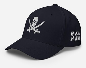 Cijia-Cijia Men's Pirate Skull Baseball Cap – Jolly Roger Embroidered, Washed Cotton, Adjustable, Navy - View #7
