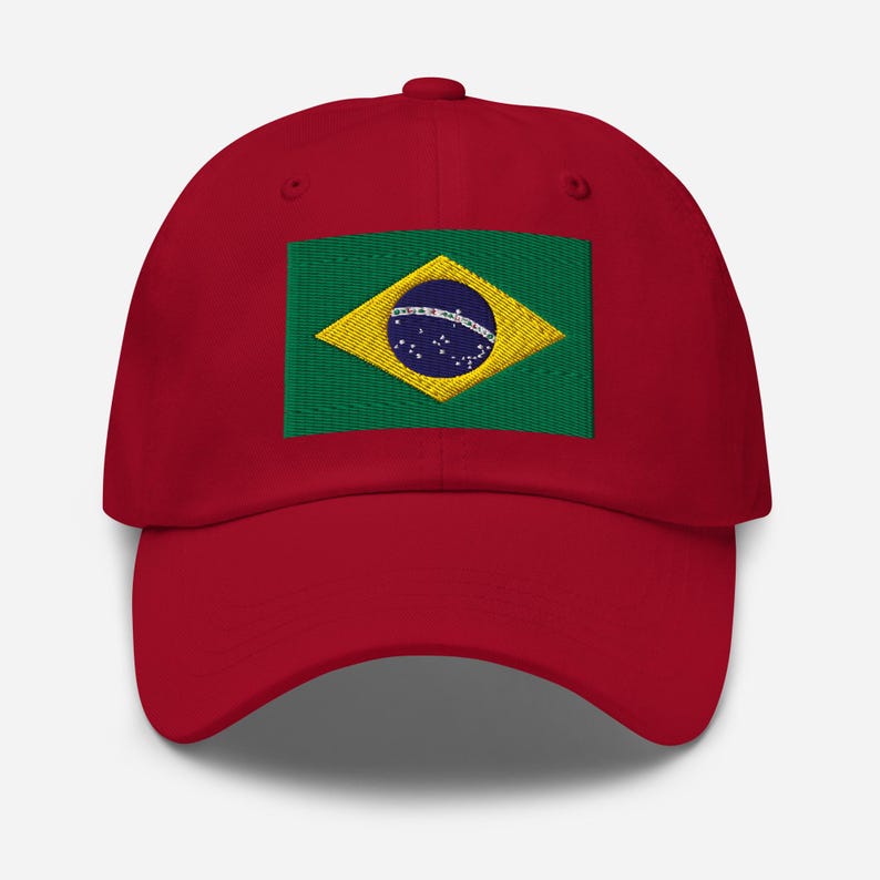 Brazil Hat, Brazilian Flag Embroidered Adjustable Ball Cap, Brazil Gifts, Brazil Soccer World Cup, Brazilian American, Multiple Colors