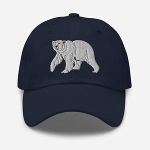 Polar Bear Hat, EMBROIDERED Adjustable Cotton Dad Cap, Polar Bear Gifts, Bear Lover, Multiple Colors