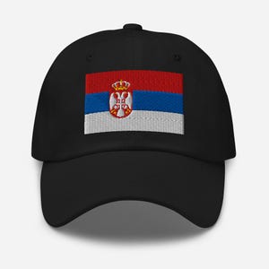 Serbia Flag Hat, Embroidered Adjustable Cotton Dad Cap, Serbian Gifts, Serbian American, Serbia Souvenir, Multiple Colors