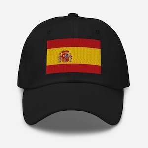 Spain Hat, Spanish Flag Embroidered Adjustable Cotton Dad Cap, Spain Gifts, Spain Soccer World Cup, Spain Souvenir, Multiple Colors