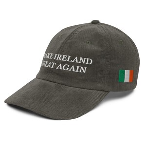 Make Ireland Great Again Hat, Conor McGregor Inspired Embroidered Adjustable Vintage Corduroy Cap, McGregor for President 2025