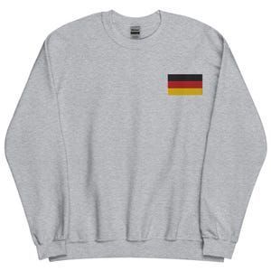 Germany Sweatshirt, German Flag Embroidered Long Sleeve Crewneck Sweater, Germany Gifts, German American Gift, Multiple Colors