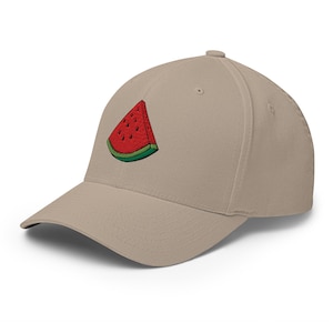 Watermelon Slice Hat, EMBROIDERED Structured FLEXFIT Cap, Palestine Watermelon Hat, Multiple Colors