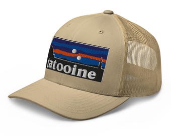 Gorra de Tatooine, gorra de camionero bordada del Parque Nacional de Tatooine, gorra inspirada en Hayden Christensen, regalo de Star Wars, lunas del atardecer en Tatooine