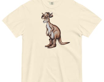 Koszulka Western Kangaroo, Vintage Cowboy Kangaroo Australia Graphic Tee, Cute Oversized Comfort Colors® Tshirt, Funny Kangaroo T-shirt