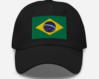 Brazil Hat, Brazilian Flag Embroidered Adjustable Ball Cap, Brazil Gifts, Brazil Soccer World Cup, Brazilian American, Multiple Colors