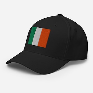Ireland Hat, Irish Flag Embroidered Structured Flexfit Cap, Ireland Gifts, Irish American Gift, Ireland Souvenir, Multiple Colors