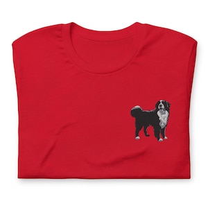 Camiseta de Terranova, linda camiseta de cuello redondo y manga corta bordada con perro Terranova, regalos de Terranova, varios colores