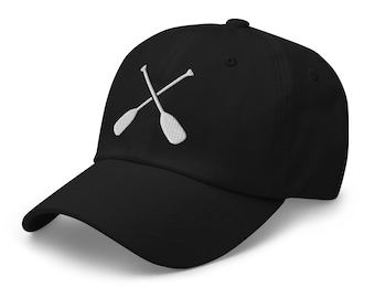 Rowing Oars Hat, EMBROIDERED Adjustable Cotton Dad Cap, Rowing Paddles, Rowing Gifts, Gift for Rowers, Multiple Colors