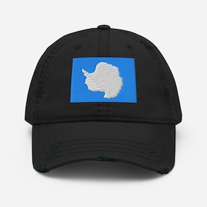 Antarctica Flag Hat, True South Embroidered Adjustable Distressed Dad Cap, Antarctica Gifts, South Pole Gifts, Multiple Colors