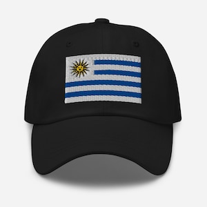 Uruguay-Flaggenhut, gestickte verstellbare Baumwoll-Papa-Kappe, Uruguay-Geschenke, Uruguay-Fußball-Fubol-Geschenk, Südamerika, mehrere Farben