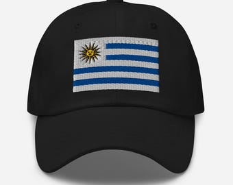 Uruguays flagghatt, broderad justerbar bomullskeps, Uruguay-presenter, Uruguays fotbollspresent, Sydamerika, flera färger