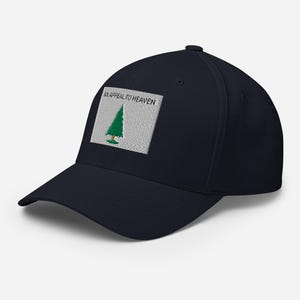 May include: Navy blue baseball cap featuring an embroidered patch with a green pine tree and the text "AN APPEAL TO HEAVEN" in white. The cap has a curved brim and a structured crown, suitable for casual wear.