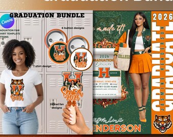 Graduation Bundle 2026 Template, Senior Invitation Flyer, T-Shirt Design (Digital Download)