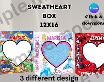 Jumbo Sweetheart Box Set (3 Included) – 12x16 Valentine Gift Boxes for Treats, Notes & Surprises