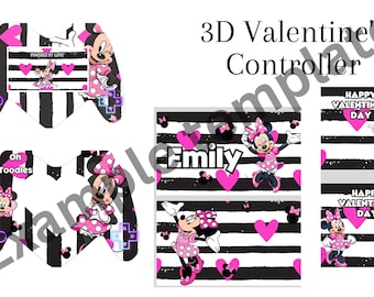 Gamer Valentine Candy Box Template | 3D Game Controller SVG (Digital Download)