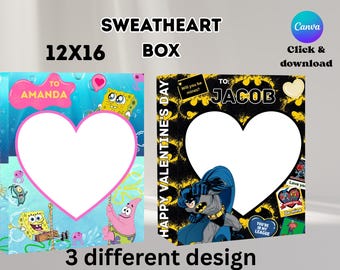 Jumbo Sweetheart Box Set (3 Included) – 12x16 Valentine Gift Boxes for Treats, Notes & Surprises