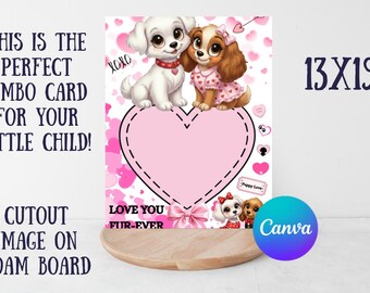 Jumbo Valentine's Day Card – Puppy Love, 13x19 Oversized Card