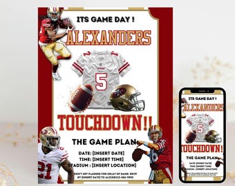 Football Birthday Invitation | Game Day Party, Editable Text