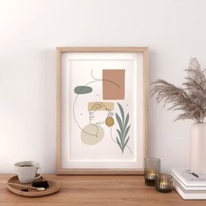 Modern Line Art Woman, Digital Art Print, Woman Print, Minimalist Line Drawing, Woman Wearing Hat, Line Art Poster, Printable Art